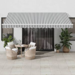 Pood24 käsitsi sissetõmmatav varikatus, antratsiithall/valge 450x350cm