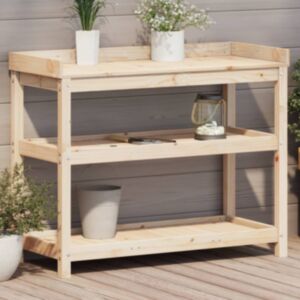 Pood24 riiulitega istutuslaud, 108 x 45 x 86,5 cm, männipuit