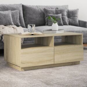 Pood24 kohvilaud LED-tuledega, Sonoma tamm, 90x49x40 cm