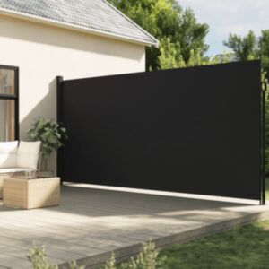 Pood24 lahtitõmmatav külgsein, must, 200 x 300 cm