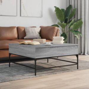 Pood24 kohvilaud, hall Sonoma tamm, 95x95x45 cm, tehispuit ja metall