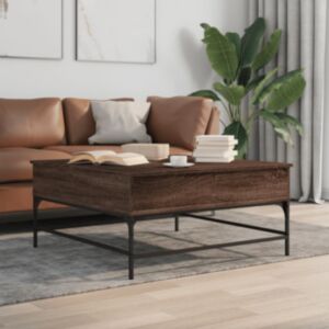 Pood24 kohvilaud, pruun tamm, 95x95x45 cm, tehispuit ja metall