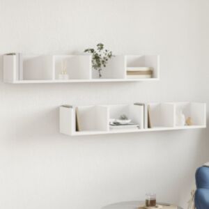 Pood24 seinakapid, 2 tk, valge, 99x18x16,5 cm, tehispuit