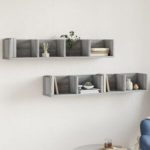 Pood24 seinakapid, 2 tk, hall Sonoma tamm, 99x18x16,5 cm, tehispuit