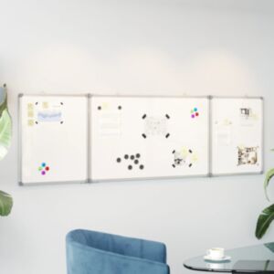 Pood24 kokkupandav valge magnettahvel, 160x50x1,7 cm, alumiinium