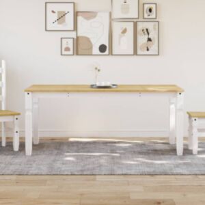 Pood24 söögilaud "Corona", valge, 180x90x75 cm, männipuit