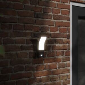Pood24 anduriga õue LED-seinavalgustid 2 tk, must, survealumiinium