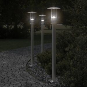 Pood24 õue lambipost, hõbedane, 100 cm, roostevaba teras