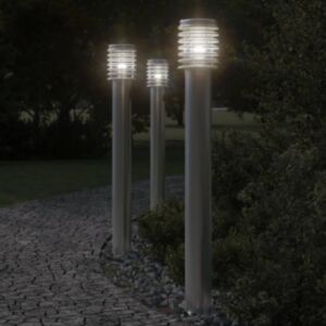 Pood24 õue lambipost, hõbedane, 110 cm, roostevaba teras