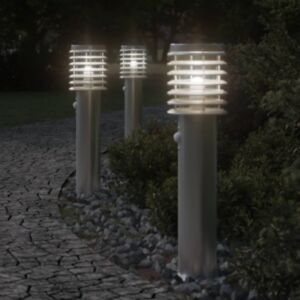 Pood24 anduriga õue lambipost, hõbedane, 60 cm, roostevaba teras