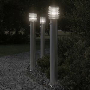 Pood24 anduriga õue lambipost, hõbedane, 110 cm, roostevaba teras