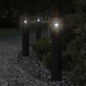 Pood24 anduriga õue lambipost, must, 60 cm, roostevaba teras
