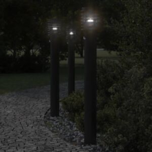 Pood24 anduriga õue lambipost, must, 110 cm, roostevaba teras