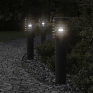 Pood24 pistikupesaga õue lambipost, must, 60 cm, roostevaba teras