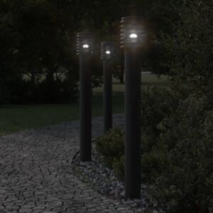 Pood24 pistikupesaga õue lambipost, must, 110 cm, roostevaba teras