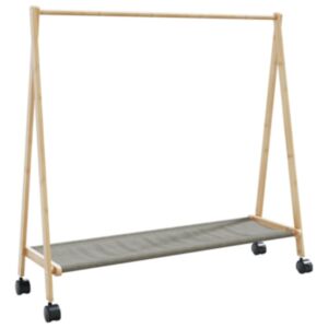 Pood24 riidenagi riiulite ja ratastega 106x34x106,5 cm bambusest