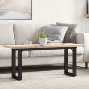 Pood24 kohvilaud, O-raam, 110 x 40 x 45,5 cm, männipuit ja malm