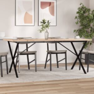 Pood24 söögilaud, X-raam, 180 x 90 x 75,5 cm, männipuit ja malm