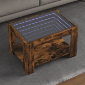 Pood24 kohvilaud LEDiga, suitsutatud tamm, 73x53x45 cm, tehispuit