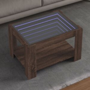 Pood24 kohvilaud LEDiga, pruun tamm, 73x53x45 cm, tehispuit