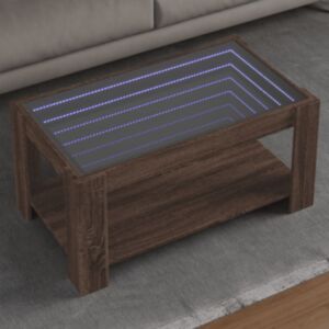 Pood24 kohvilaud LEDiga, pruun tamm, 93x53x45 cm, tehispuit