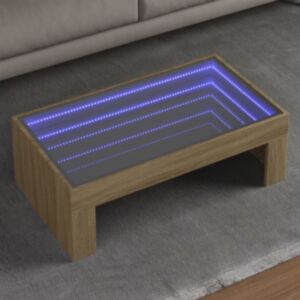 Pood24 kohvilaud LED-tuledega, Sonoma tamm, 90x50x30 cm