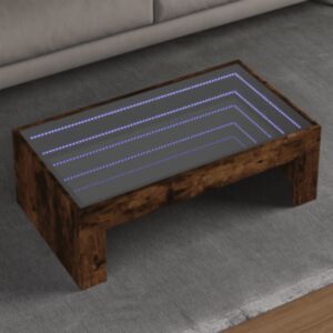 Pood24 kohvilaud LED-tuledega, suitsutatud tamm, 90x50x30 cm