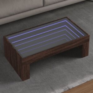 Pood24 kohvilaud LED-tuledega, pruun tamm, 90x50x30 cm