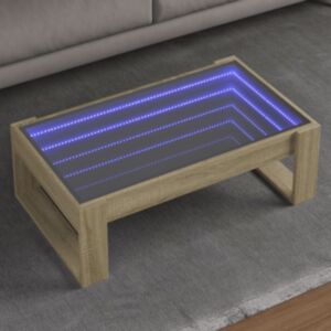 Pood24 kohvilaud LED-tuledega, Sonoma tamm, 90x53x30 cm