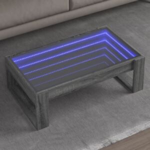 Pood24 kohvilaud LED-tuledega, hall Sonoma tamm, 90x53x30 cm
