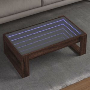Pood24 kohvilaud LED-tuledega, pruun tamm, 90x53x30 cm