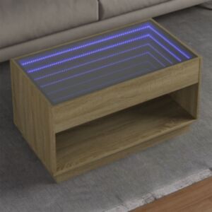 Pood24 kohvilaud LED-tuledega, Sonoma tamm, 90x50x50 cm