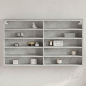 Pood24 vitriinkapp, betoonhall, 100x15x58 cm, tehispuit