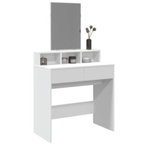 Pood24 peegliga tualettlaud, valge, 80x41x144,5 cm
