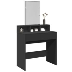 Pood24 peegliga tualettlaud, must, 80x41x144,5 cm