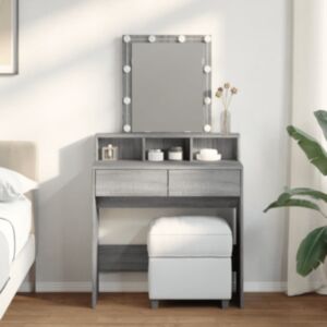 Pood24 tualettlaud LEDiga, hall Sonoma tamm, 80x41x144,5 cm