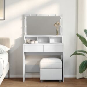 Pood24 tualettlaud LEDiga, valge, 80x41x134,5 cm