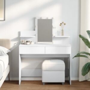 Pood24 tualettlaud LEDiga, valge, 100 x 40 x 130 cm