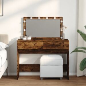 Pood24 tualettlaud LEDiga, suitsutatud tamm, 100x40x120 cm