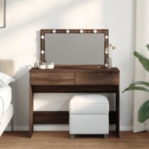 Pood24 tualettlaud LEDiga, pruun tamm, 100x40x120 cm
