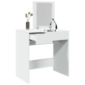 Pood24 peegliga tualettlaud, valge, 73 x 46,5 x 120 cm