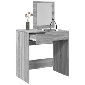 Pood24 peegliga tualettlaud, hall Sonoma tamm, 73 x 46,5 x 120 cm