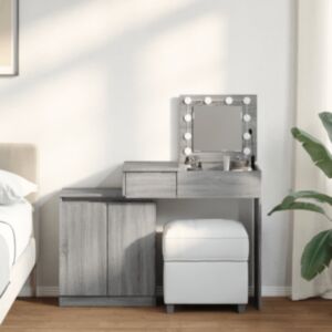 Pood24 tualettlaud LEDiga, hall Sonoma tamm, 115x37x110,5 cm