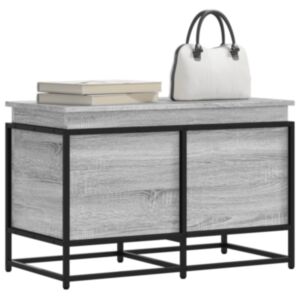Pood24 kaanega hoiukast, hall Sonoma tamm, 80x40x51,5 cm, tehispuit