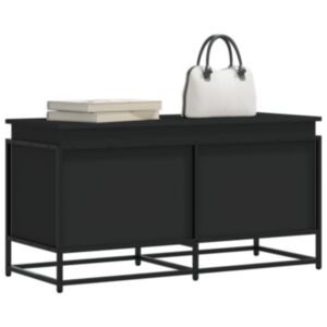Pood24 kaanega hoiukast, must, 100x40x51,5 cm, tehispuit