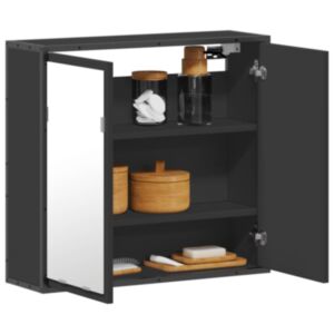 Pood24 Vannitoa Peegelkapp Must 65x20x60 cm Engineered Wood