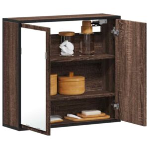Pood24 vannitoa peegelkapp pruun tamm 65x20x60 cm ehituspuit