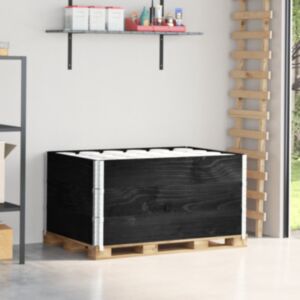 Pood24 kaubaaluste ääred 3 tk, must, 120x80 cm, toekas männipuit