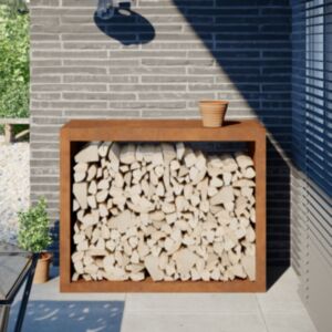 Pood24 küttepuude rest, 100x40x80 cm, Corten teras