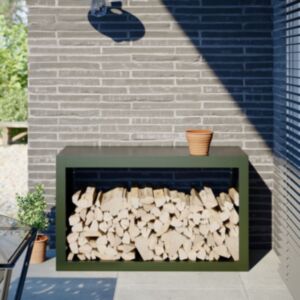 Pood24 küttepuude rest, roheline, 100x40x60 cm, teras